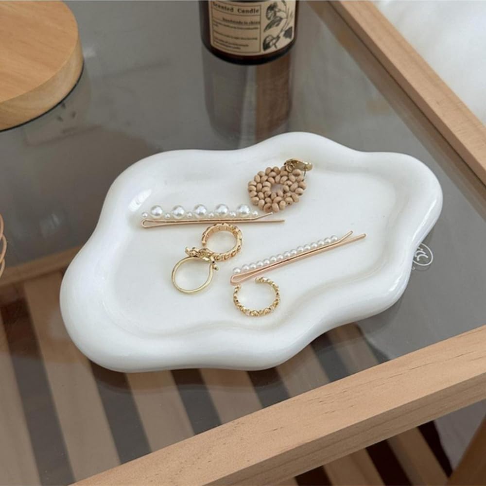 Cloud Shape Ceramic Jewelry Dish / Tray - SmileChime Cloud Shape Ceramic Jewelry Dish / Tray